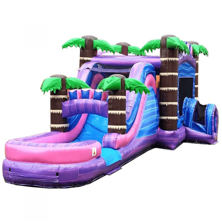 Tropical Water Slide Bounce House Combo